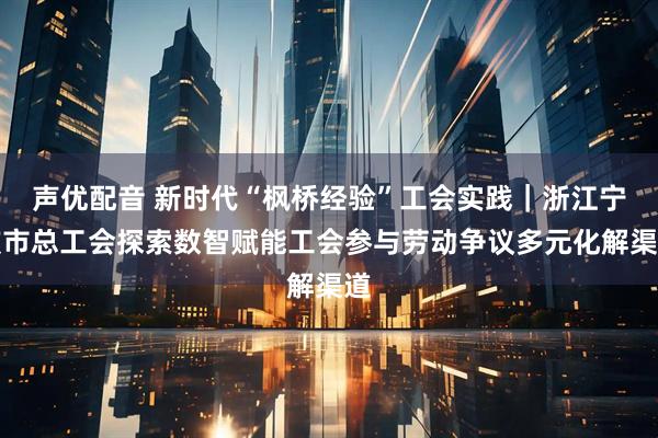 声优配音 新时代“枫桥经验”工会实践｜浙江宁波市总工会探索数智赋能工会参与劳动争议多元化解渠道